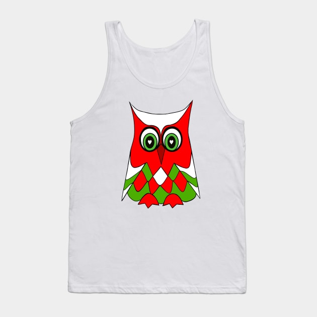 CHRISTMAS Owl Tank Top by SartorisArt1